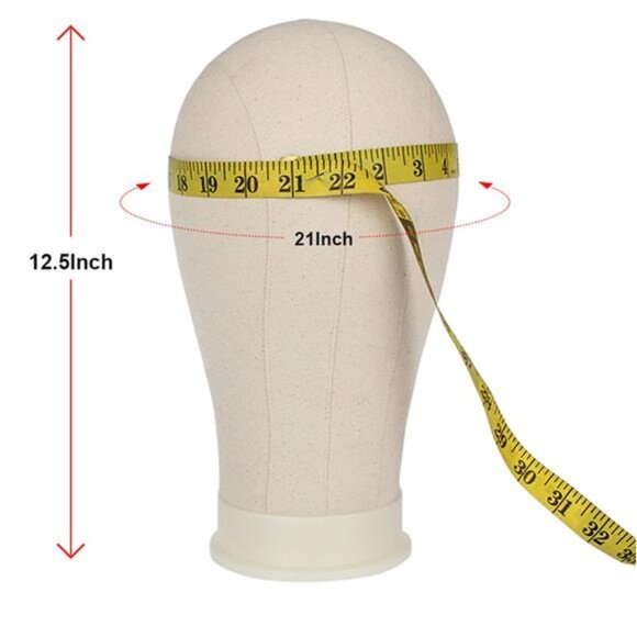 21"-24" Poly Canvas Block Head Professional Mannequin Canvas Head - Picture 3 of 7